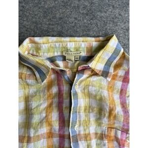 Tulliano‎ Linen Shirt Men's 4X Plaid Multicolor Short Sleeve Casual READ